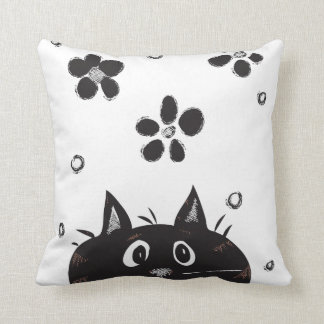 Cute Peek A Boo Cat Throw Pillow