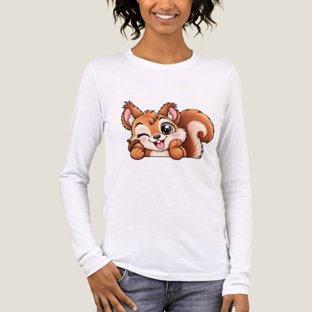 Cute Peekaboo Squirrel Tri-Blend Shirt (Front)
