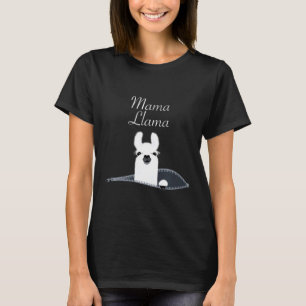 Cute Peeking baby Llama mama maternity Premium T-Shirt