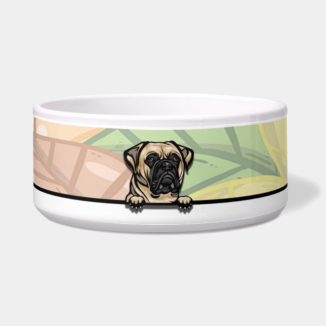 Cute Peeking Bull Mastiff, food or drink (Front)