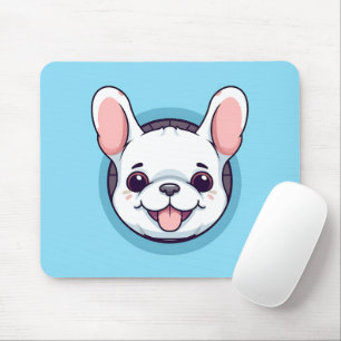 Cute Peeking Bulldog Mouse Pad
