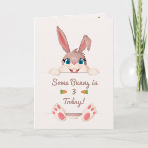 Cute Peeking Bunny Birthday Hoppiness Card