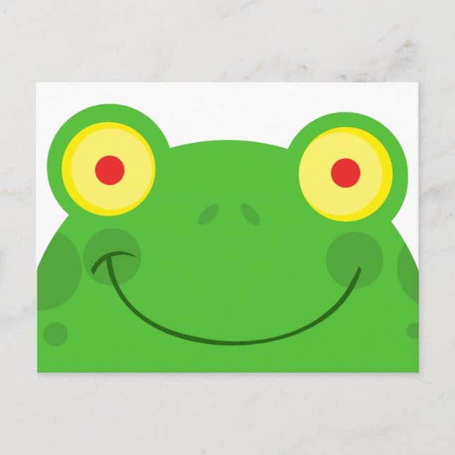 cute peeking cartoon frog froggy face postcard (Front)