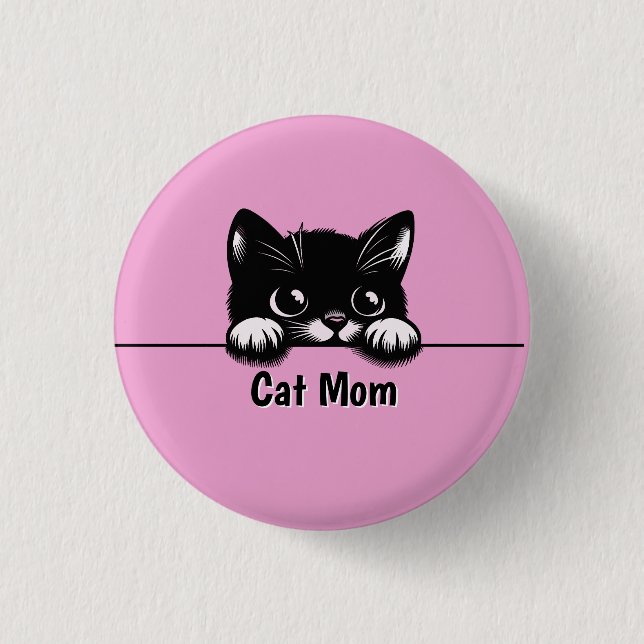 Cute Peeking Cat Design  3 Cm Round Badge (Front)