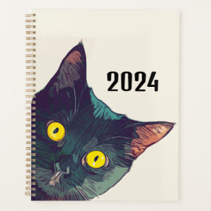 Cute Peeking Cat Design Planner/Organizer Planner