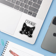 Cute Peeking Cat Personalised
