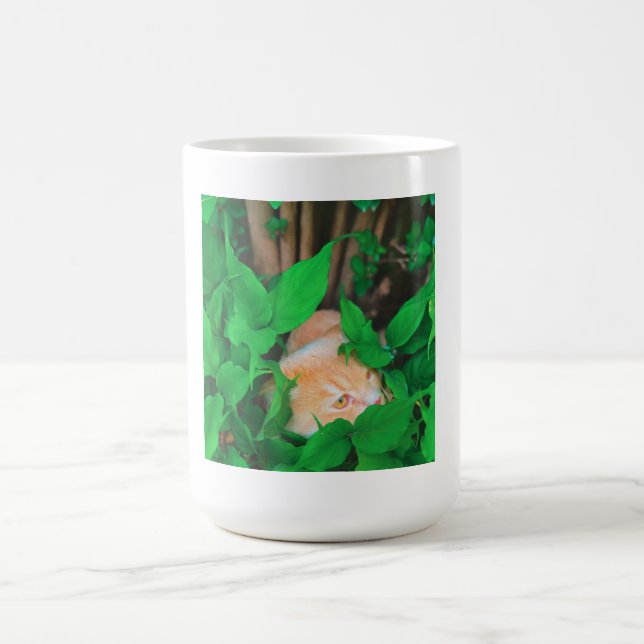Cute peeking cat phot print coffee mug (Center)