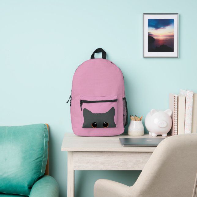 CUTE PEEKING CAT PINK BACKPACK (Insitu)