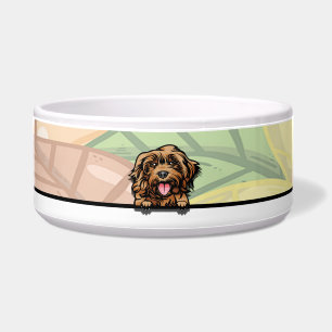 Cute Peeking Cockapoo, food or drink