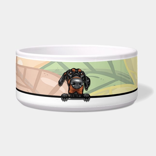 Cute Peeking Dobermann, food or drink (Front)