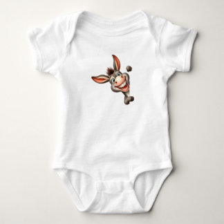 Cute Peeking Donkey Baby Bodysuit