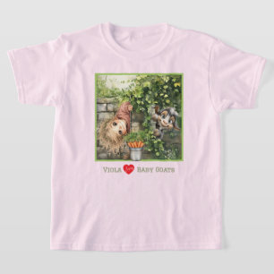 Cute Peeking Girl and Cute Peeking Goat T-Shirt