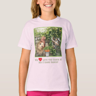 Cute Peeking Girl and Cute Peeking Goat T-Shirt
