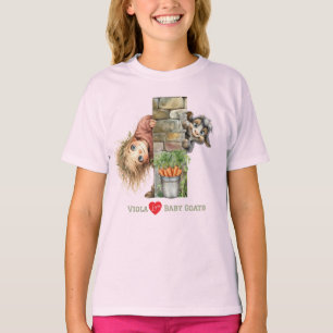 Cute Peeking Girl and Cute Peeking Goat T-Shirt