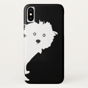 Cute Peeking Pup on Black Case-Mate iPhone Case