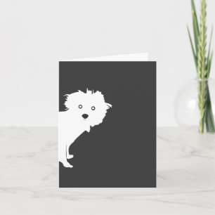 Cute Peeking Pup on Grey Card