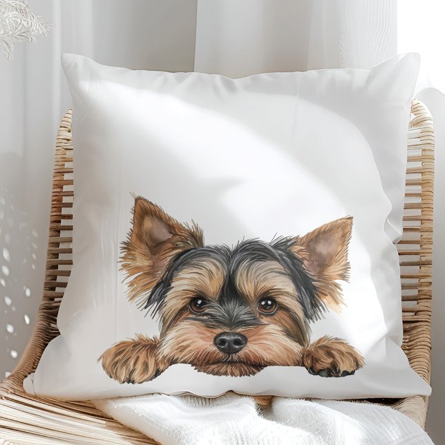 Cute peeking yorkie  cushion (Creator Uploaded)