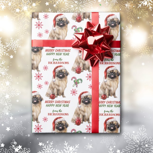 Cute Pekingese Christmas Wrapping Paper (Creator Uploaded)