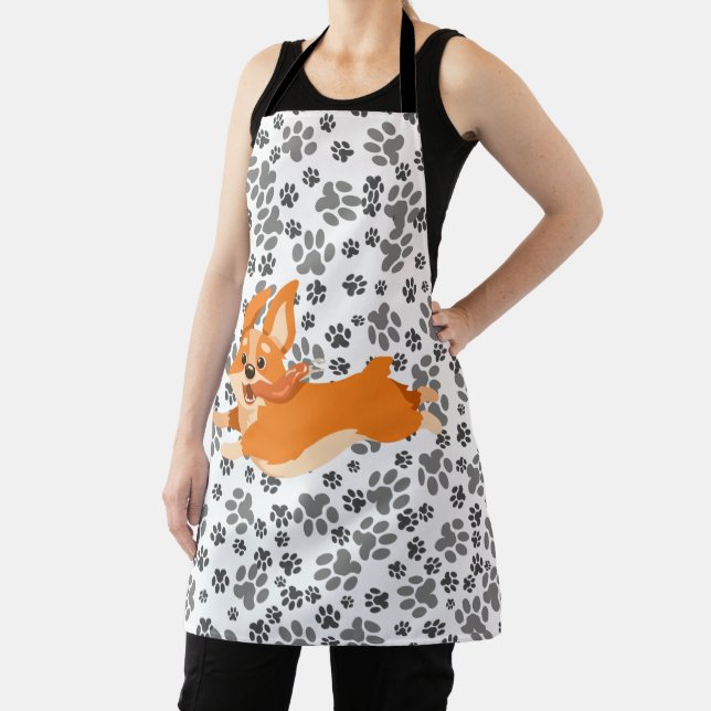 Cute Pembroke Welsh Corgi Apron (Insitu)