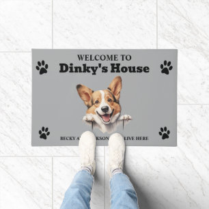 Cute Pembroke Welsh Corgi Dog Photo Doormat