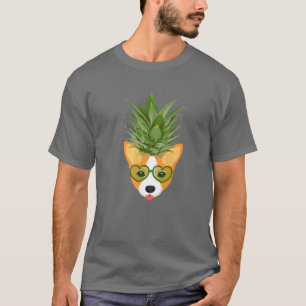Cute Pembroke Welsh Corgi Dog Pineapple Kids Girls T-Shirt