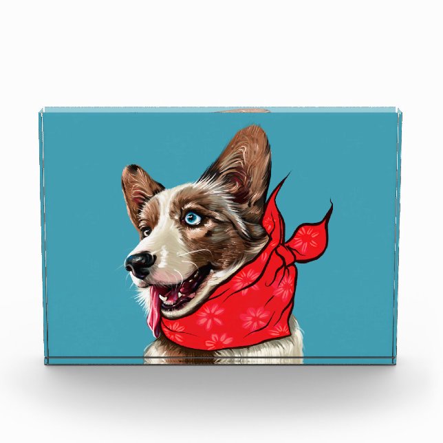 Cute Pembroke Welsh Corgi Photo Block (Front)