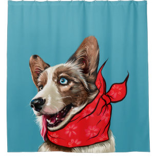 Cute Pembroke Welsh Corgi Shower Curtain