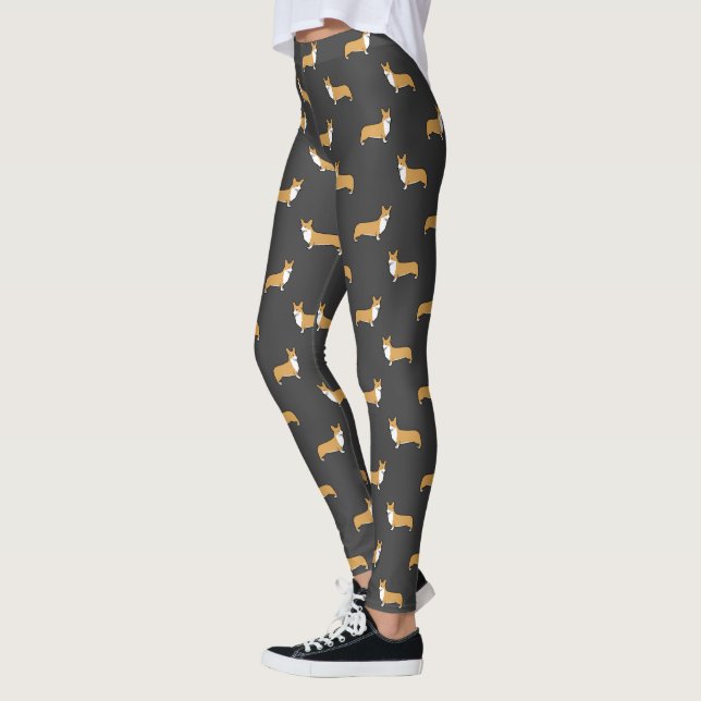 Cute Pembroke Welsh Corgis Pattern | Fun Dog Lover Leggings (Left)