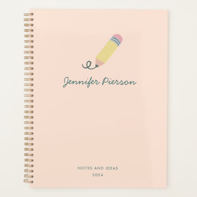 Cute Pen School Custom Handwritting Name  Planner (Front)