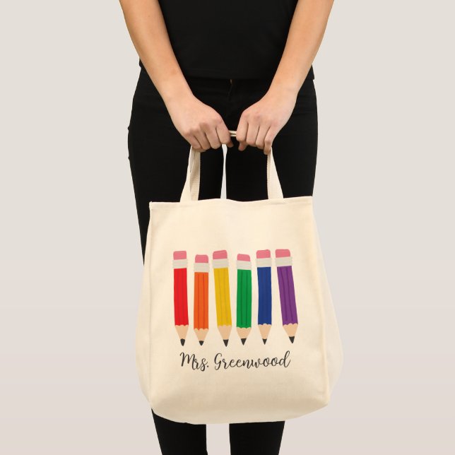 Cute Pencils Custom Tote Bag (Front (Product))