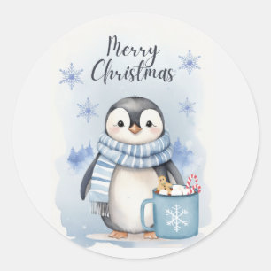 Cute Penguin 3 Classic Round Sticker