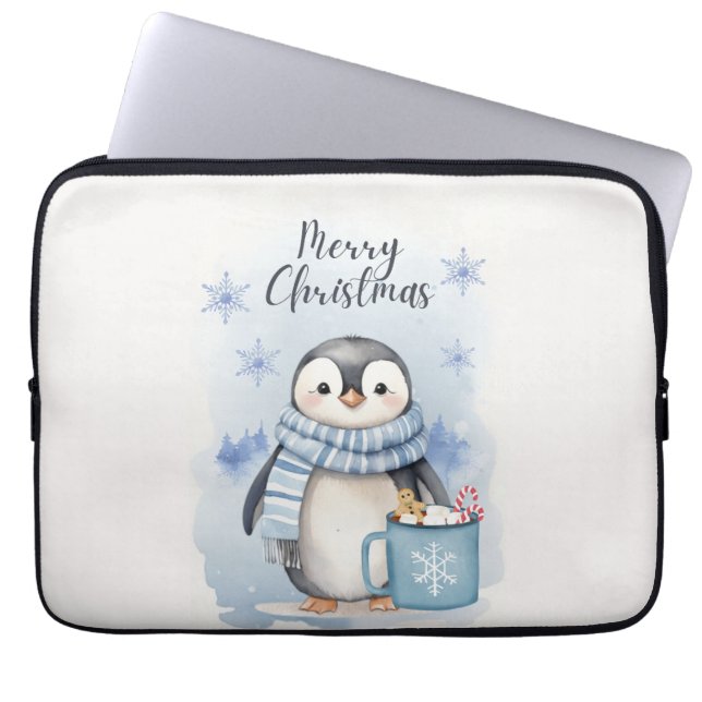 "Cute Penguin 3" Laptop Sleeve (Front)