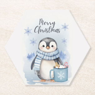 Cute Penguin 3 Paper Coaster