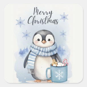 "Cute Penguin 3" Square Sticker