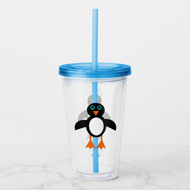 Cute Penguin Acrylic Tumbler (Front)