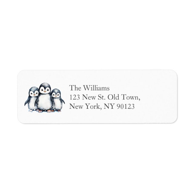 Cute Penguin Address Label (Front)