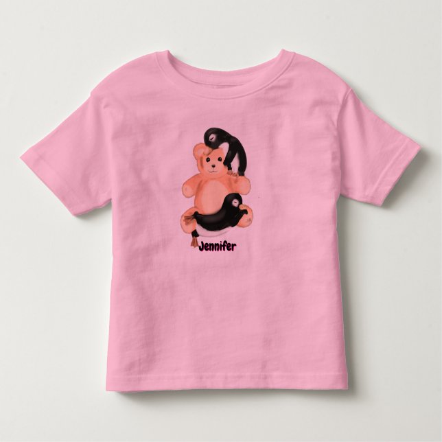 Cute penguin and bear t-shirt design for toddlers (Front)