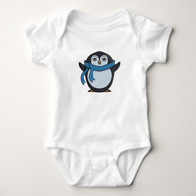 Cute Penguin Baby Bodysuit (Front)