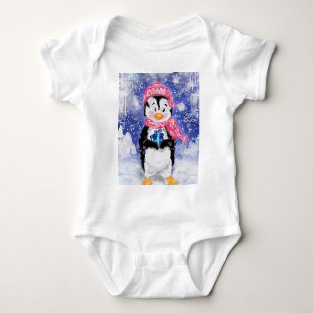 Cute Penguin Baby Bodysuit (Front)