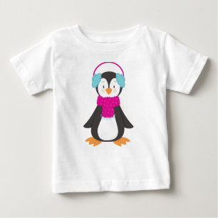Cute Penguin, Baby Penguin, Penguin With Scarf Baby T-Shirt