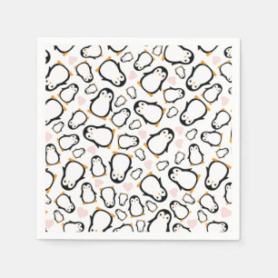 Cute Penguin Baby Shower Blue Boy Napkin