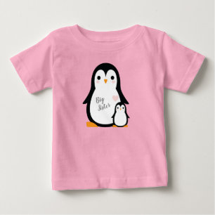 Cute Penguin Baby Shower Pink Girl T-Shirt