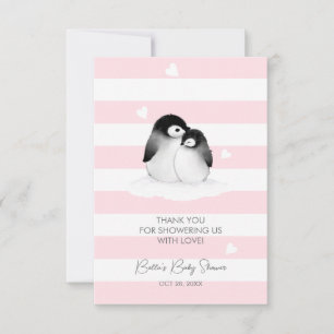 Cute Penguin Baby Shower Thank You Card