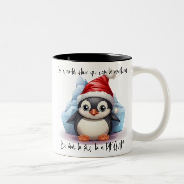 Cute Penguin /Be A Penguin Two-Tone Coffee Mug (Right)