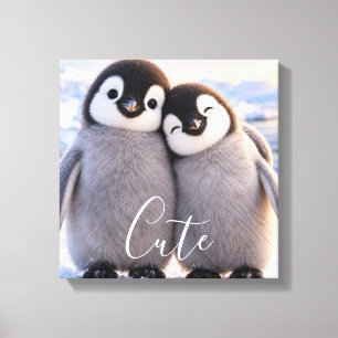 Cute Penguin Best Friends Canvas Print