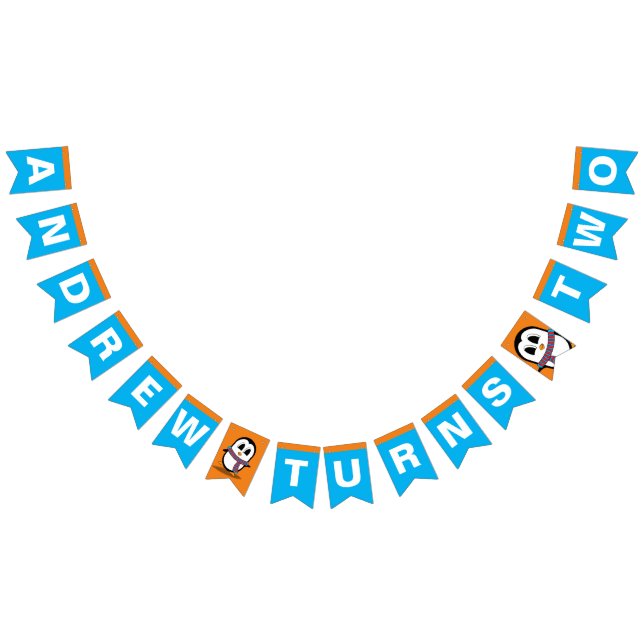 Cute Penguin Birthday Bunting Flags/Banner (All)
