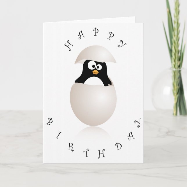 Cute penguin birthday card (Front)