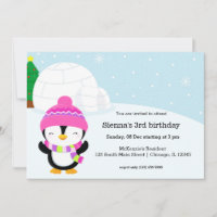 Cute penguin birthday party