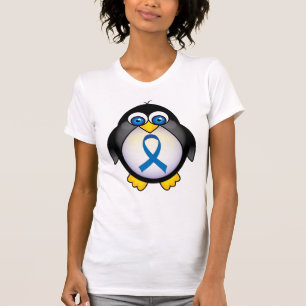 Cute Penguin Blue Ribbon Awareness T-Shirt