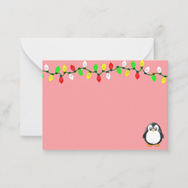 Cute Penguin Cartoon Blank Custom Christmas Card (Front)
